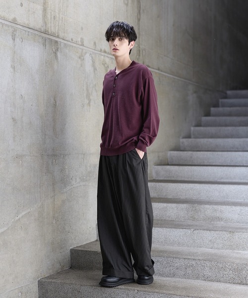 ETELIO(エテリオ)の「カシミヤ混Vネックヘンリーネックニット(ニット/セーター・メンズ・ブルー/ブラック/ワイン/ブラウン/チャコール/アイボリー・L/XL/S/M)」の20枚目の写真