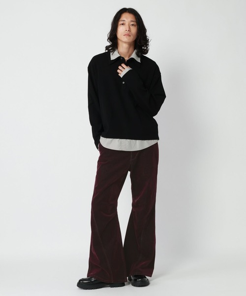 RAGEBLUE（レイジブルー）の「FLOCK PRINTED SEMI FLARE DENIM PANTS/フロッキー加工セミフレアデニムパンツ（デニムパンツ・メンズ・ワインレッド/グレー/ネイビー・LARGE/MEDIUM）」の14枚目の写真