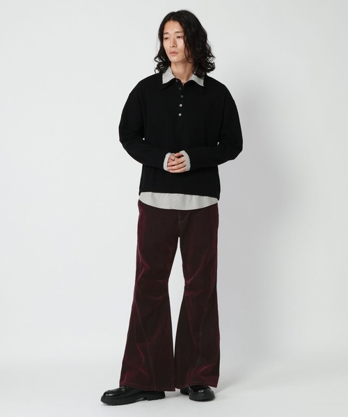 RAGEBLUE（レイジブルー）の「FLOCK PRINTED SEMI FLARE DENIM PANTS/フロッキー加工セミフレアデニムパンツ（デニムパンツ・メンズ・ワインレッド/グレー/ネイビー・LARGE/MEDIUM）」の15枚目の写真