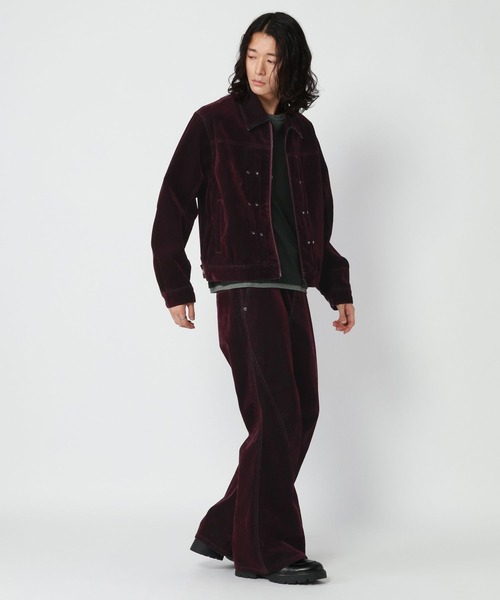 RAGEBLUE（レイジブルー）の「FLOCK PRINTED SEMI FLARE DENIM PANTS/フロッキー加工セミフレアデニムパンツ（デニムパンツ・メンズ・ワインレッド/グレー/ネイビー・LARGE/MEDIUM）」の19枚目の写真
