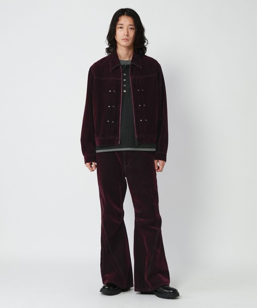 RAGEBLUE（レイジブルー）の「FLOCK PRINTED SEMI FLARE DENIM PANTS/フロッキー加工セミフレアデニムパンツ（デニムパンツ・メンズ・ワインレッド/グレー/ネイビー・LARGE/MEDIUM）」の20枚目の写真