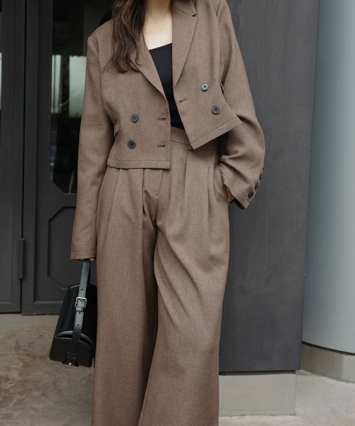 WILLFULLY(ウィルフリー)の「herringbone comfort tuck slacks PT(スラックス・レディース・ブラウン/ブラック・S/M)」の4枚目の写真