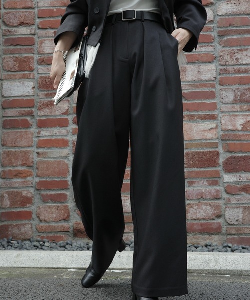 WILLFULLY(ウィルフリー)の「herringbone comfort tuck slacks PT(スラックス・レディース・ブラウン/ブラック・S/M)」の6枚目の写真
