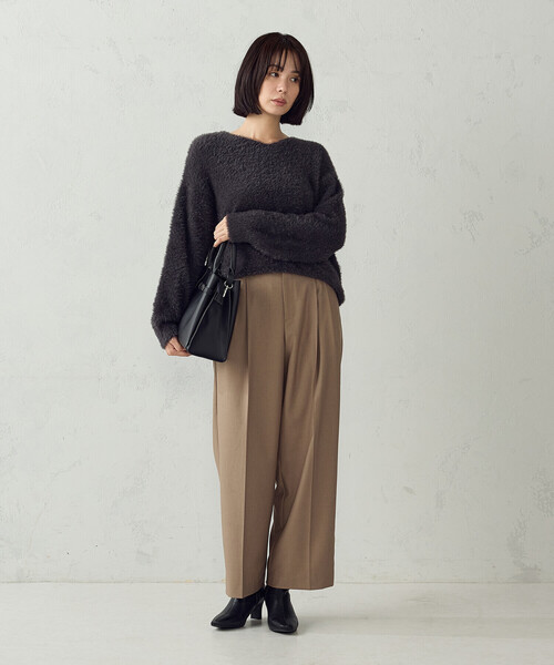 COMME CA ISM(コムサイズム)の「マシンウォッシャブル シャギー V ネックニット(ニット/セーター・レディース・グレー/チャコール/ブルー/ベージュ・FREE)」の19枚目の写真
