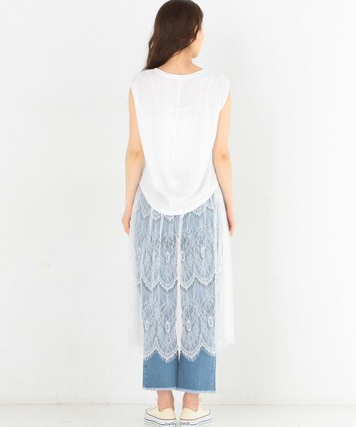 Another Edition（アナザーエディション）の「レースキャミワンピース＆ノースリーブTシャツ/AEMBC レースキャミOP＆NSL TEE◆（Tシャツ/カットソー・レディース・ホワイト/ネイビー・FREE）」の13枚目の写真