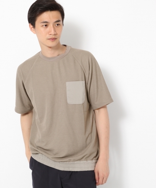 GLOBAL WORK（グローバルワーク）の「【吸水速乾】スソキリカエシャーリングTシャツ/723260（Tシャツ/カットソー・メンズ・ダークブラウン/ネイビー・MEDIUM/X-LARGE/LARGE/SMALL）」の2枚目の写真