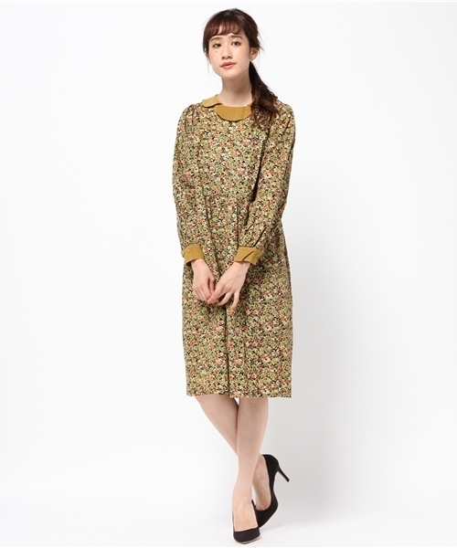 Merlot メルロー の コーデュロイ小花柄ワンピース2414 ワンピース Wear