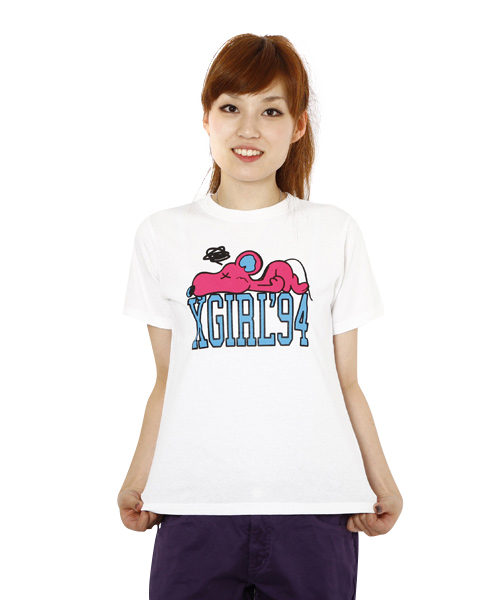 X-girl（エックスガール）の「MOUSE S/S TEE（Tシャツ/カットソー・レディース・ホワイト/アッシュグレー/ブルー/イエロー/ピンク・1/2）」の2枚目の写真