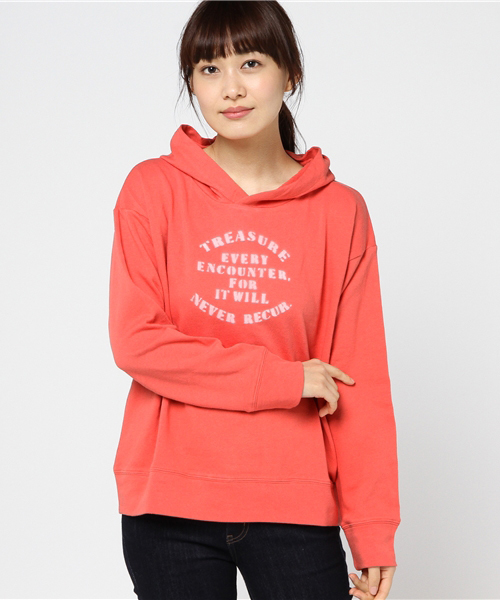 CUBE SUGAR（キューブシュガー）の「空紡糸裏毛プルオーバーパーカー（パーカー・レディース・トップグレー/サックスブルー/マルチ/ネイビー/ホワイト/レッド・M）」の5枚目の写真