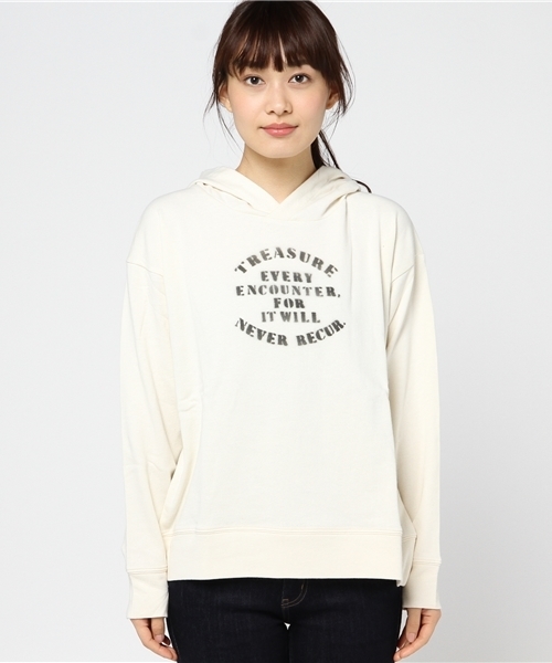 CUBE SUGAR（キューブシュガー）の「空紡糸裏毛プルオーバーパーカー（パーカー・レディース・トップグレー/サックスブルー/マルチ/ネイビー/ホワイト/レッド・M）」の7枚目の写真