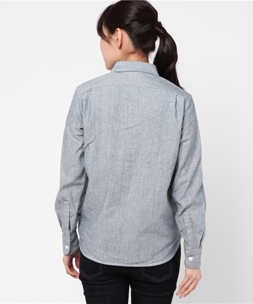 Snow Peak(スノーピーク)の「手染めヘビーオックスシャツ(ユニセックス)(シャツ/ブラウス・メンズ・オフホワイト/グレー/ブルー・1/MEDIUM/2/LARGE)」の6枚目の写真