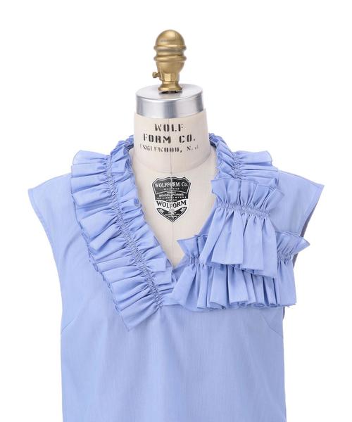 Drawer（ドゥロワー）の「Drawer フリル ノースリーブブラウス