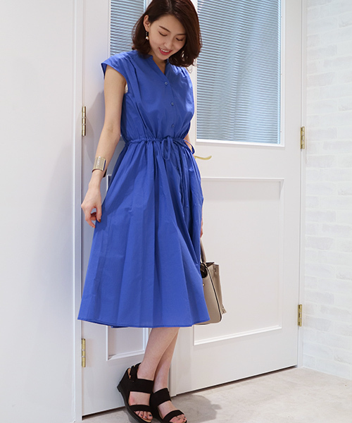 N.（N. Natural Beauty Basic）（エヌエヌナチュラルビューティーベーシック）の「コットンローンミモレノースリーブワンピース（ワンピース・レディース・ピンク/ベージュ/ブルー系その他/ブラック/ネイビー/カーキ・MEDIUM）」の13枚目の写真