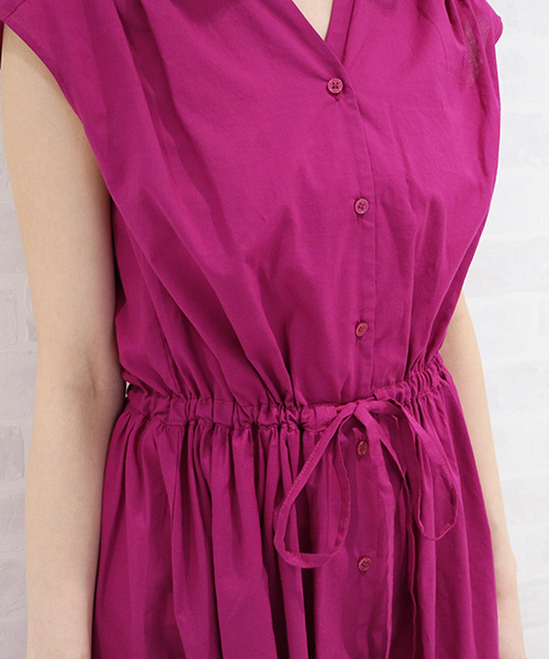 N.（N. Natural Beauty Basic）（エヌエヌナチュラルビューティーベーシック）の「コットンローンミモレノースリーブワンピース（ワンピース・レディース・ピンク/ベージュ/ブルー系その他/ブラック/ネイビー/カーキ・MEDIUM）」の9枚目の写真