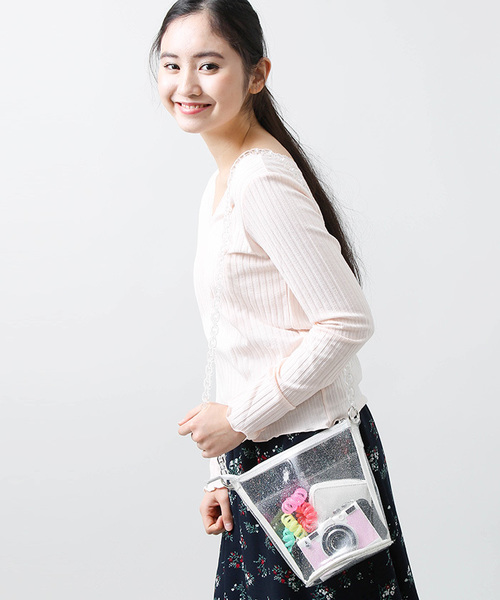 WEGO（ウィゴー）の「WEGO/クリアミニチェーンショルダーバッグ（ショルダーバッグ・レディース・ブラック/ピンク/ホワイト系その他/ホワイト・FREE）」の13枚目の写真