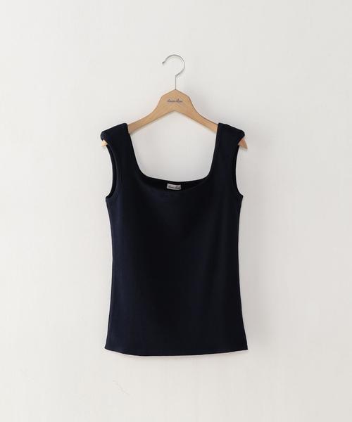 Steven Alan（スティーブンアラン）の「＜Steven Alan＞COTTON RIB SQUARE-NECK TANK TOP/ｶｯﾄｿｰ（タンクトップ・レディース・ホワイト/イエロー/ネイビー・FREE）」の2枚目の写真