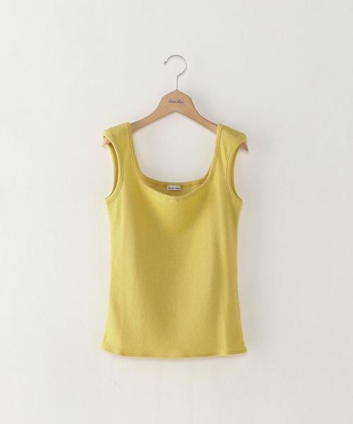 Steven Alan（スティーブンアラン）の「＜Steven Alan＞COTTON RIB SQUARE-NECK TANK TOP/ｶｯﾄｿｰ（タンクトップ・レディース・ホワイト/イエロー/ネイビー・FREE）」の3枚目の写真