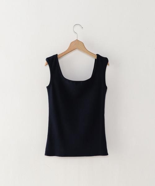 Steven Alan（スティーブンアラン）の「＜Steven Alan＞COTTON RIB SQUARE-NECK TANK TOP/ｶｯﾄｿｰ（タンクトップ・レディース・ホワイト/イエロー/ネイビー・FREE）」の4枚目の写真