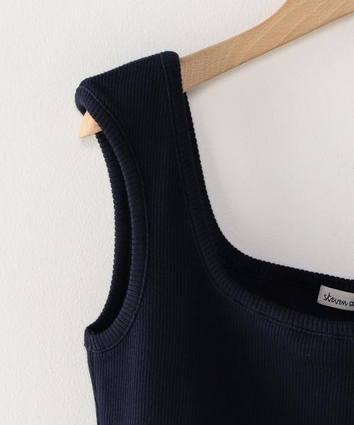 Steven Alan（スティーブンアラン）の「＜Steven Alan＞COTTON RIB SQUARE-NECK TANK TOP/ｶｯﾄｿｰ（タンクトップ・レディース・ホワイト/イエロー/ネイビー・FREE）」の6枚目の写真