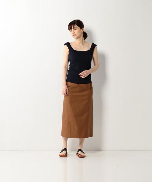 Steven Alan（スティーブンアラン）の「＜Steven Alan＞COTTON RIB SQUARE-NECK TANK TOP/ｶｯﾄｿｰ（タンクトップ・レディース・ホワイト/イエロー/ネイビー・FREE）」の9枚目の写真