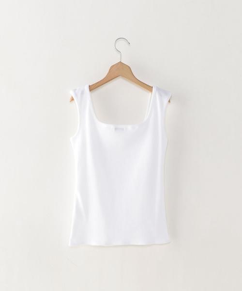 Steven Alan（スティーブンアラン）の「＜Steven Alan＞COTTON RIB SQUARE-NECK TANK TOP/ｶｯﾄｿｰ（タンクトップ・レディース・ホワイト/イエロー/ネイビー・FREE）」の12枚目の写真