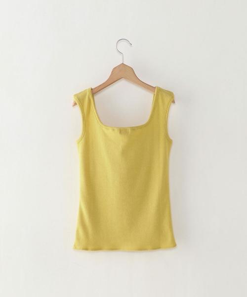 Steven Alan（スティーブンアラン）の「＜Steven Alan＞COTTON RIB SQUARE-NECK TANK TOP/ｶｯﾄｿｰ（タンクトップ・レディース・ホワイト/イエロー/ネイビー・FREE）」の14枚目の写真