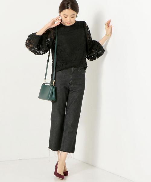 YOLO（ヨーロ）の「YOLO デニム ハイウエスト カットオフデニムパンツ / ヨーロー（デニムパンツ・レディース・ブラック/コバルトブルー・MEDIUM/SMALL）」の2枚目の写真
