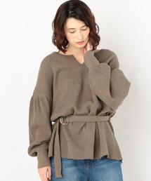 Another Edition | 【一部予約】ワッフルキーネックベルト付PO(Tシャツ/カットソー)