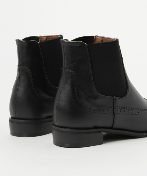 MERLOT（メルロー）の「ウィングチップサイドゴア001-5489z（ブーツ・レディース・ブラック/ブラウン・S/M/L/LL）」の6枚目の写真