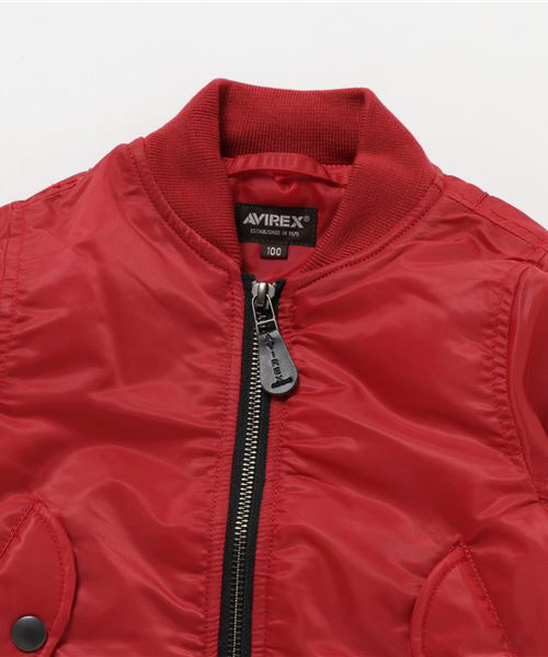 Right-on（ライトオン）の「【AVIREX】MA-1ブルゾン（ミリタリージャケット・キッズ・レッド・100/110/120/130/140）」の3枚目の写真