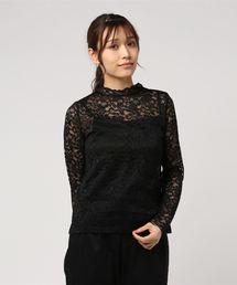 KOBE LETTUCE | 今季、絶対に使える上品TOPS！お得な2点セット♪キャミソール付ハイネックスタンドフリルレースブラウス/レディーストップス[C3139]神戸レタス(その他トップス)