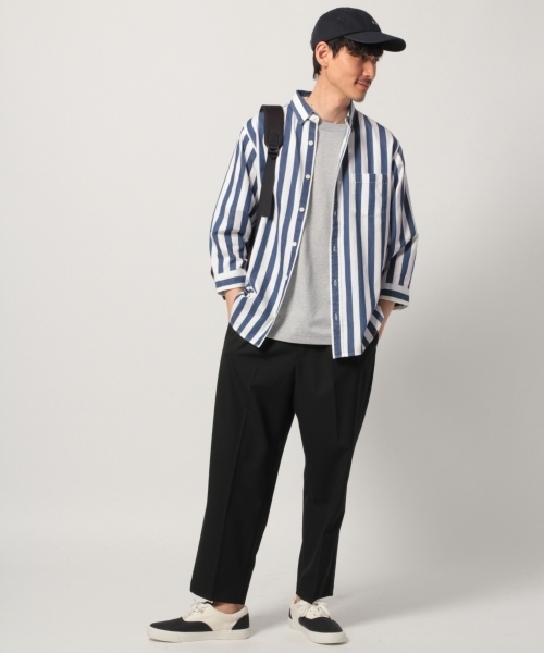 GLOBAL WORK（グローバルワーク）の「デニムシャツ7分袖/777489（シャツ/ブラウス・メンズ・スカイブルー/ブルー系その他4/ネイビー・LARGE/MEDIUM/SMALL/X-LARGE）」の4枚目の写真