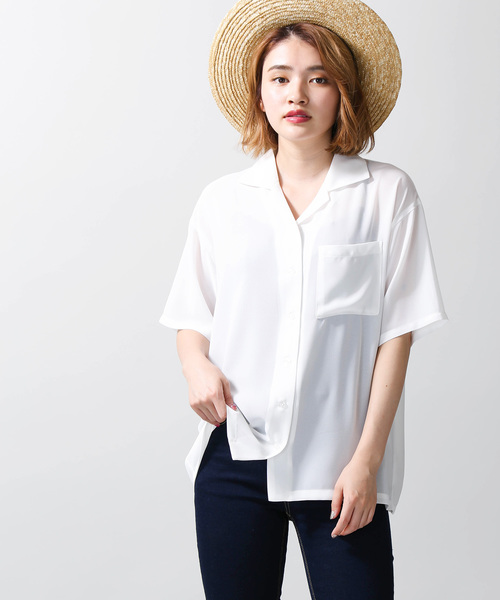 WEGO(ウィゴー)の「WEGO/シアービッグシルエットシャツ(シャツ/ブラウス・レディース・ホワイト/ホワイト系その他4/その他1/その他2/その他3/その他4・FREE)」の2枚目の写真
