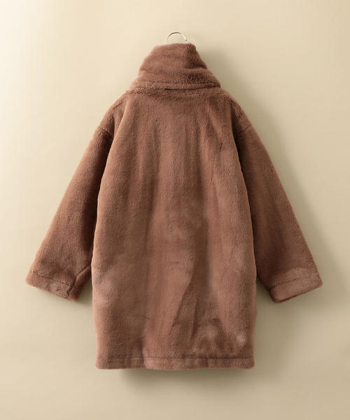 green label relaxing（グリーンレーベルリラクシング）の「◆【ジュニア】フェイクファーマフラー付きコート（その他アウター・キッズ・グレー/ベージュ/モカ・145/155）」の11枚目の写真