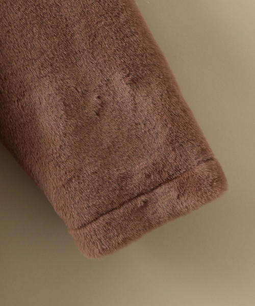 green label relaxing（グリーンレーベルリラクシング）の「◆【ジュニア】フェイクファーマフラー付きコート（その他アウター・キッズ・グレー/ベージュ/モカ・145/155）」の9枚目の写真