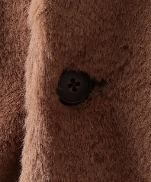 green label relaxing（グリーンレーベルリラクシング）の「◆【ジュニア】フェイクファーマフラー付きコート（その他アウター・キッズ・グレー/ベージュ/モカ・145/155）」の6枚目の写真