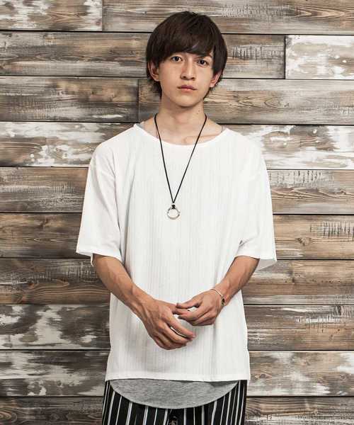 MinoriTY（マイノリティ）の「（2点セット）ダークカラー/ルーズシルエットＴ/アンサンブル（Tシャツ/カットソー・メンズ・ホワイト/ブラック/グレー/ワイン/テラコッタ・M/L）」の2枚目の写真