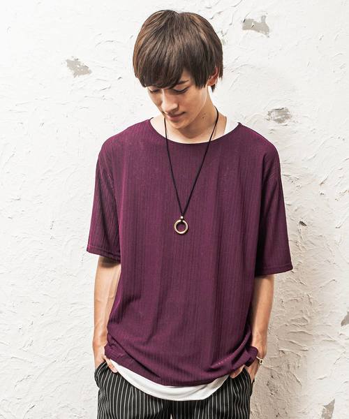 MinoriTY（マイノリティ）の「（2点セット）ダークカラー/ルーズシルエットＴ/アンサンブル（Tシャツ/カットソー・メンズ・ホワイト/ブラック/グレー/ワイン/テラコッタ・M/L）」の5枚目の写真