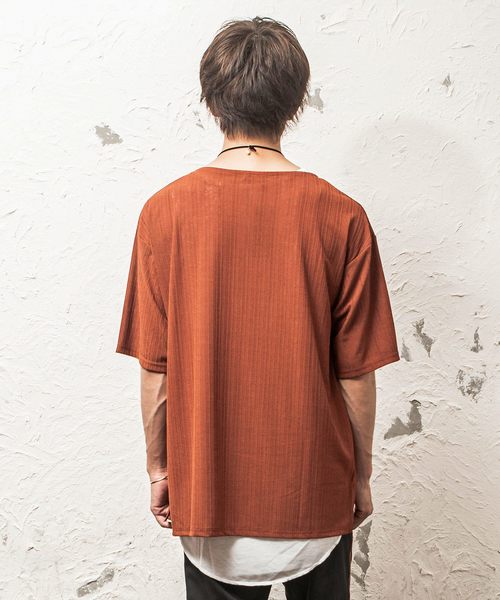 MinoriTY（マイノリティ）の「（2点セット）ダークカラー/ルーズシルエットＴ/アンサンブル（Tシャツ/カットソー・メンズ・ホワイト/ブラック/グレー/ワイン/テラコッタ・M/L）」の12枚目の写真