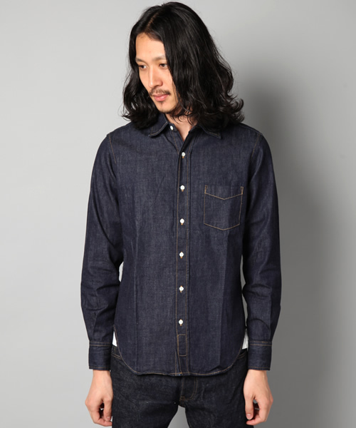 Denime（ドゥニーム）の「DENIM REGULAR COLLAR SHIRTS（シャツ/ブラウス・メンズ・インディゴブルー・SMALL/MEDIUM/LARGE）」の4枚目の写真
