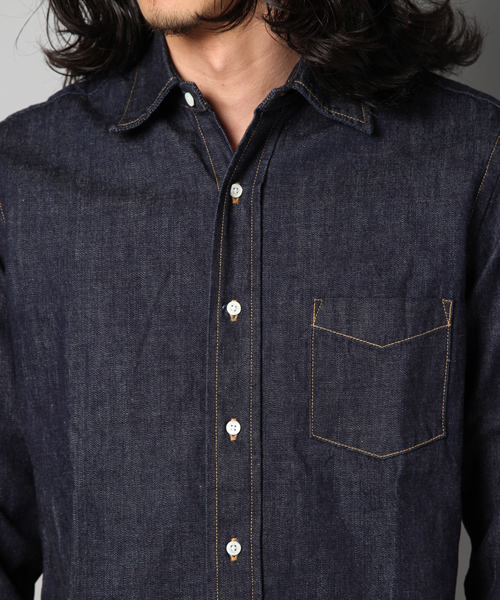Denime（ドゥニーム）の「DENIM REGULAR COLLAR SHIRTS（シャツ/ブラウス・メンズ・インディゴブルー・SMALL/MEDIUM/LARGE）」の6枚目の写真