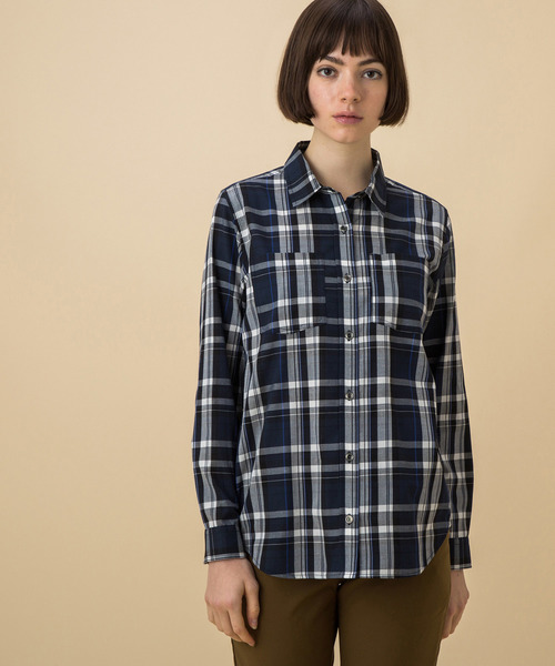AIGLE(エーグル)の「吸水速乾 ベーシック チェックシャツ(シャツ/ブラウス・レディース・グリーン/ライトピンク/ダークネイビー・40/38/36)」の3枚目の写真