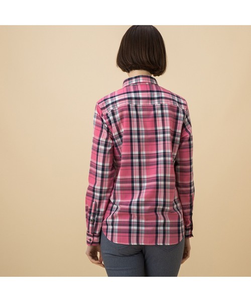 AIGLE(エーグル)の「吸水速乾 ベーシック チェックシャツ(シャツ/ブラウス・レディース・グリーン/ライトピンク/ダークネイビー・40/38/36)」の12枚目の写真