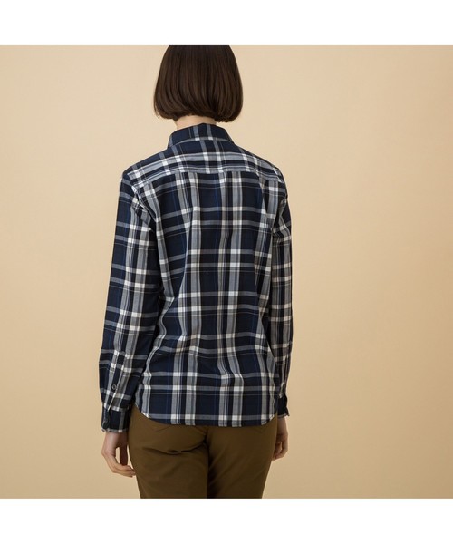 AIGLE(エーグル)の「吸水速乾 ベーシック チェックシャツ(シャツ/ブラウス・レディース・グリーン/ライトピンク/ダークネイビー・40/38/36)」の9枚目の写真