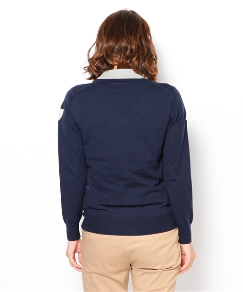 ビームスゴルフ タラッティ ニット 防風  Vネック ワッペン 黒 ☆定番人気の防風ニット☆｜ビームス ゴルフ 松坂屋名古屋店｜BEAMS