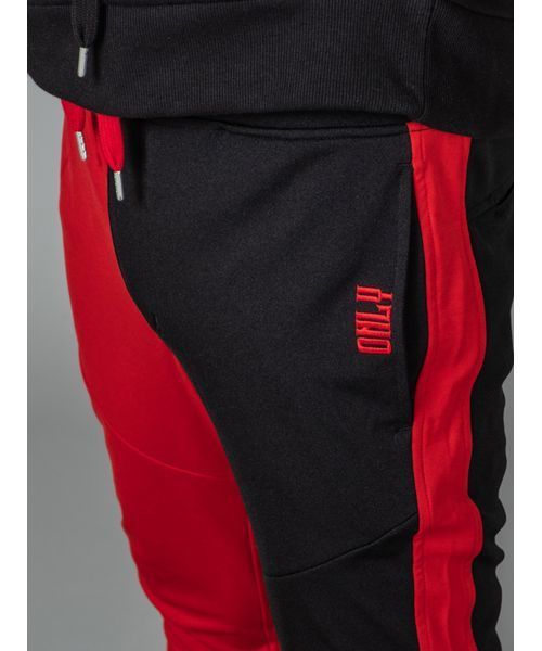 RE730（アールイーセブンサーティー）の「【RE730】左右配色切替えトラックパンツ  切り替えジャージサイドライン　ユニセックス（その他パンツ・メンズ・ブラック×ホワイト/ブラック×レッド・MEDIUM/LARGE/SMALL）」の10枚目の写真