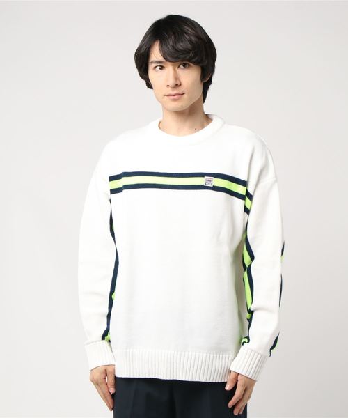 VISION STREET WEAR（ヴィジョンストリートウェア）の「WEB限定 VISION ライン切り替えニット（ニット/セーター・メンズ・ブラック/オフホワイト/ターコイズブルー/その他21・M/L）」の9枚目の写真