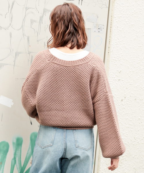 apres jour（アプレジュール）の「ハニカム編みＶカーディガン【ZOZOTOWN限定アイテム】（カーディガン/ボレロ・レディース・オフホワイト/ライトグリーン/モカ/ベージュ・フリー）」の16枚目の写真