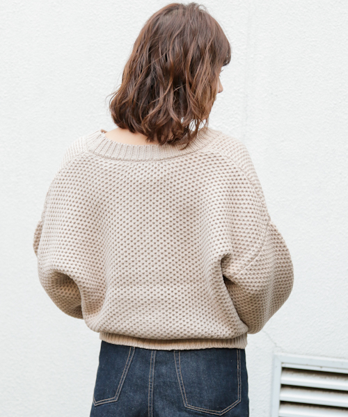 apres jour（アプレジュール）の「ハニカム編みＶカーディガン【ZOZOTOWN限定アイテム】（カーディガン/ボレロ・レディース・オフホワイト/ライトグリーン/モカ/ベージュ・フリー）」の14枚目の写真