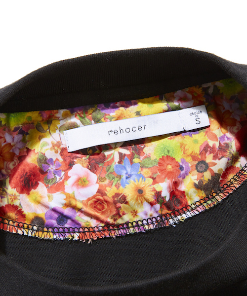 rehacer（レアセル）の「rehacer : Flower Open-end Yarn Wide CS / フラワー オープンエンド ヤーン ワイド カットソー（Tシャツ/カットソー・メンズ・ホワイト/ブラック・SMALL/MEDIUM/LARGE/X-LARGE）」の9枚目の写真